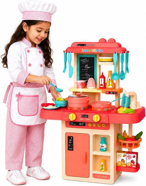 Learn With Fun 42 Pieces Kitchen Set Cooking Role Play Steam Water Sound For Kids