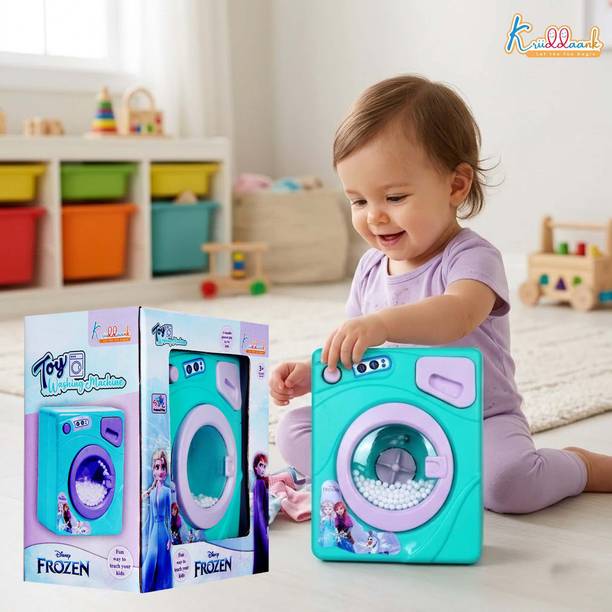 Kriiddaank Frozen Family Washing Machine - Interactive Home Appliance Toy for Toddlers wi