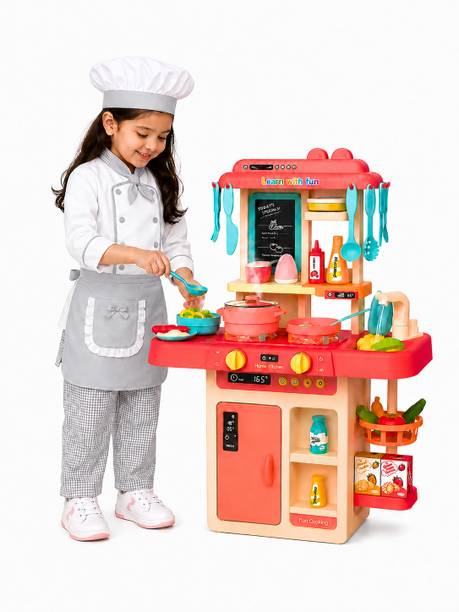 Learn With Fun 42 Pieces Kitchen Set Steam Water Light Sound Cooking Fun For Kids