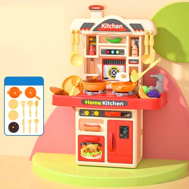 QXR 50 PCs Kitchen Play Set For Kids Kitchen Pretend Play Set, Play Cooking Set