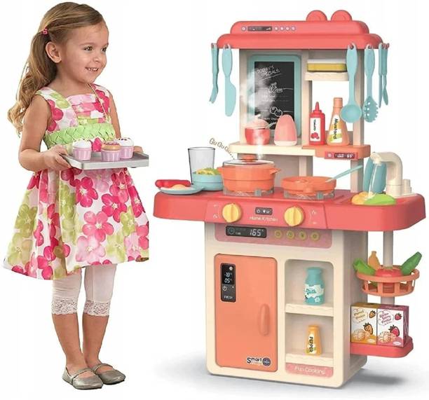 himanshu tex 36 Pcs Toy Kitchen Sets, Simulated Spray Kitchen Toys, Kids Kitchen Pretend Play Set,Play Cooking Set, Cookware Pots and Pans Play set