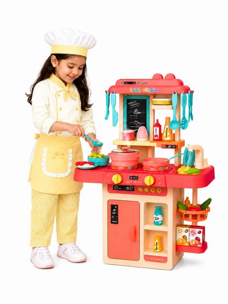 Learn With Fun 42 Pieces Kitchen Set Smart Steam Water Light Sound Play Toy For Kids