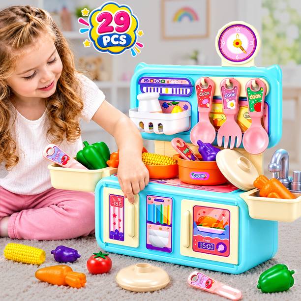 Buddynjoy Mini Dream Kitchen Set Pretend Play Cooking Set with Utensils & Accessories Set