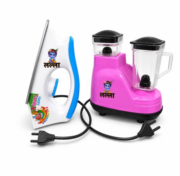 Lalla Miniature Kitchen Toys, Mini Mixer Grinder & Iron, Kitchen Toys for Kids, 2pcs