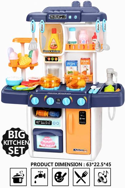 HIM TAX Big Size Kitchen Set With Water Smoke, Light and Sound Features for Fun Learning