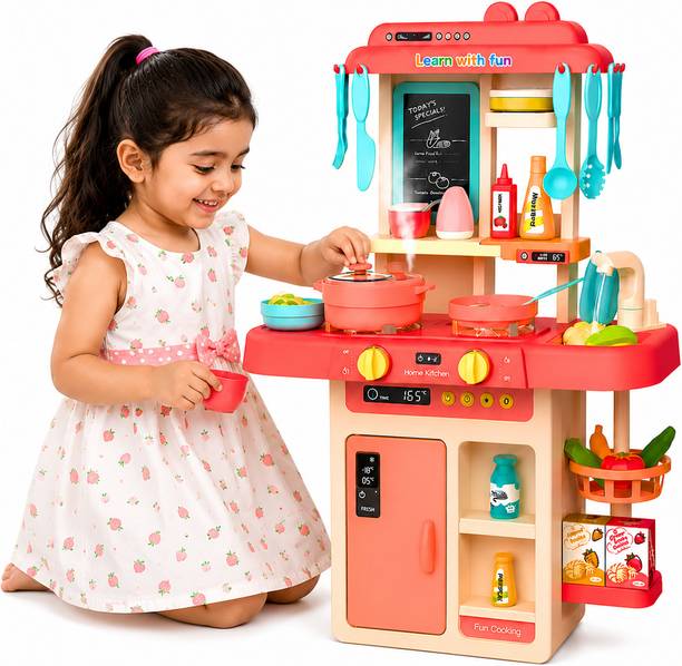 Learn With Fun 42 Pieces Kitchen Set Interactive Steam Water Light Sound Toy For Kids