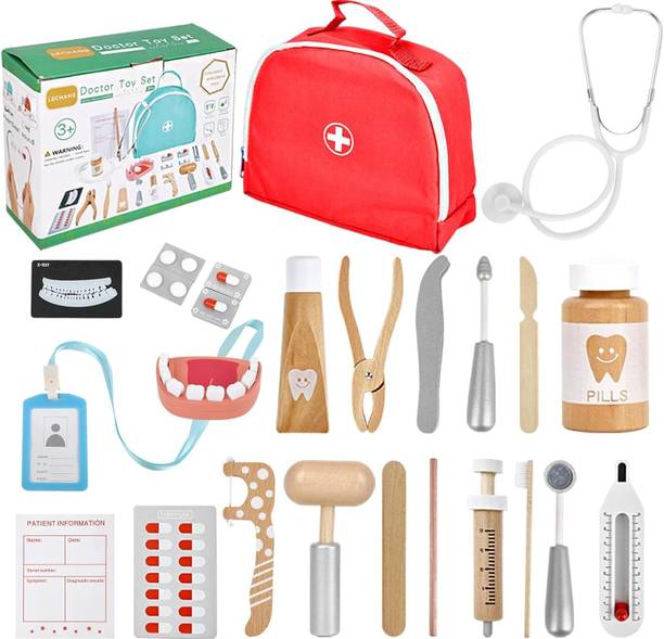 kitmeer Doctor Kit for Kids, Dentist Pretend Play Educational Doctor Toy Set 25Pcs