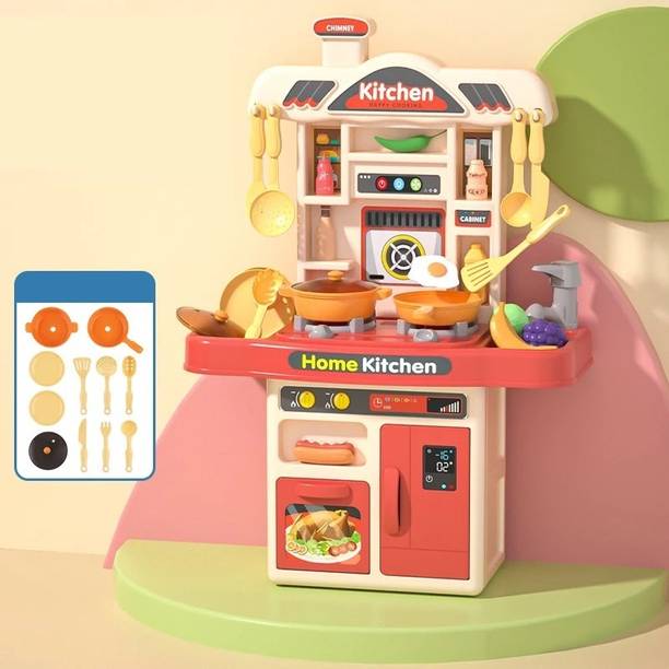 Extrawish 50 PCs Kitchen Play Set For Kids Kitchen Pretend Play Set,Play Cooking Set