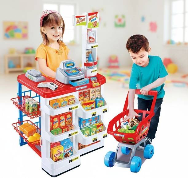 himanshu tex Luxury Play Shopping Kids Toy Supermarket Kids Supermarket Toy Shopping Cart Toy