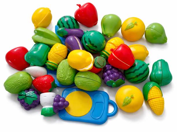 smartrends Fruits and Vegetables Play Set Toys Realistic Multicolor kithcen Set Toys