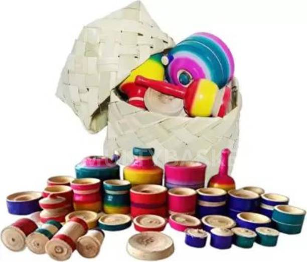 MULTYBASKET Eco Friendly Handmade Choppu Jaman Miniature Cooking Toys FOR Kids PackOf 32 PCS