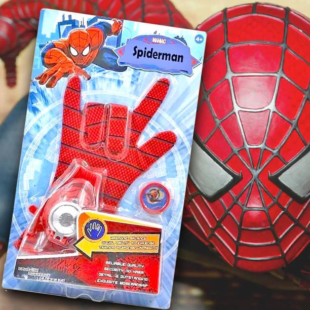 Uneeke Shape Spiderman Disc Shooter Watch Gadget, Toy Set with Gloves, Cosplay Launcher Gun