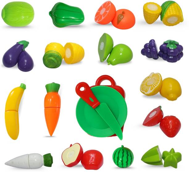 BEBRIGHT Fruits and Vegetables Play Set Toys Multicolor kithcen Set Toys