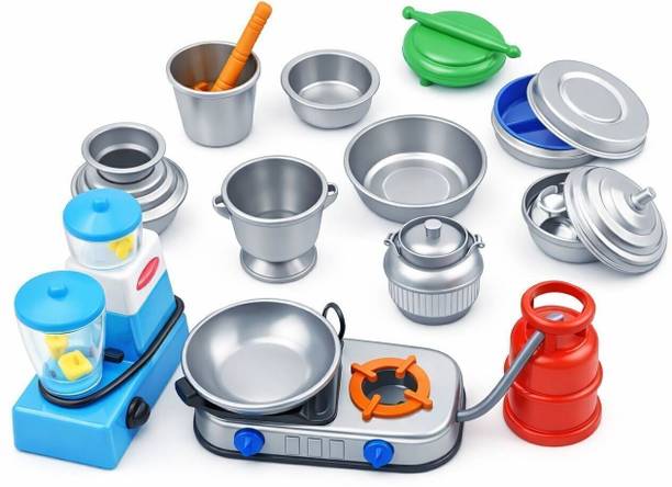 Time 2 toys Premium Plastic Kids Cooking Set, Pretend Play Pots Pans Toy for kids