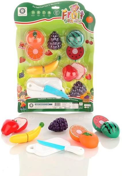 333MART Plastic Fruit Cutting Set For Kids With Knife and Chopper Board