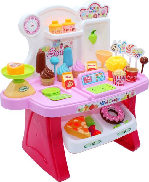 EDENGLOW Battery Operated 37 Pcs Super Market Toy for Kids Mini Supermarket Toy