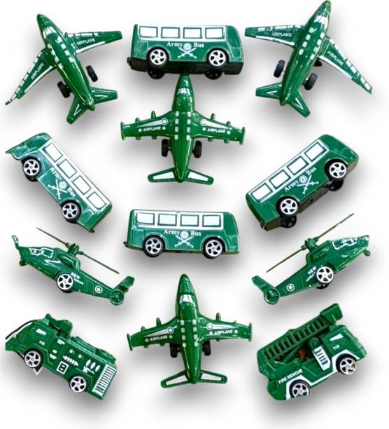 Infojerk Lifestyle Pack of 12 ( Military Trucks & Military Cars ) | Military Toys for Kids