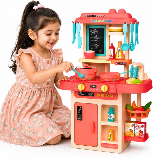 Learn With Fun 42 Pieces Kitchen Set Steam Water Light Sound Activity Toy For Kids