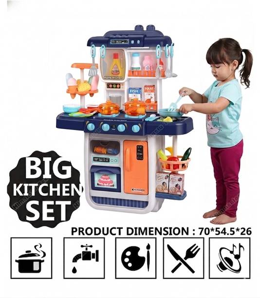 himanshu tex Children Kids Play Kitchen Real Lights Sounds, Spray and Running Water Sink Toys