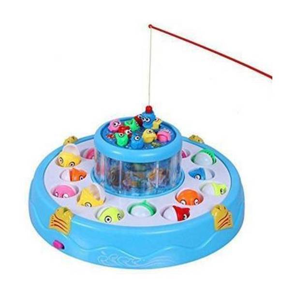 Ysiya Fishing Fish-Catching Game with 26 Pieces Fishes, 2 Rotary Ponds and 4 Pods with Music and Light Function (Multicolour) Billiards