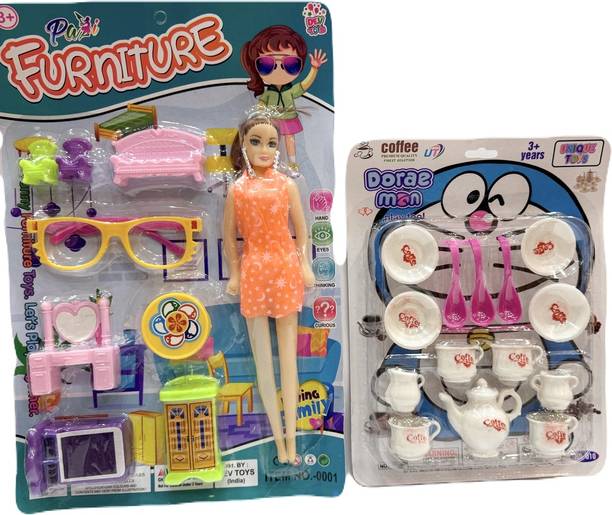 adfield one 2 in 1 Dual Playset – Furniture & Tea Party Set