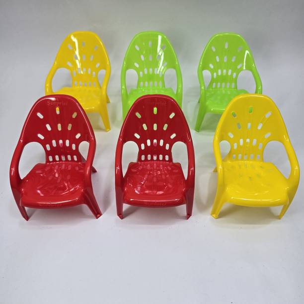 Asra Play World Mini Plastic Chairs for Kids / Dolls – Multicolor Toy Chairs (6 Pieces Set)
