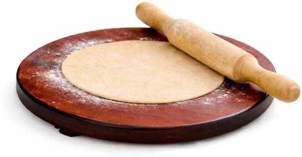 js traders Wooden Rolling Pin with Board Rolling Pin & Board