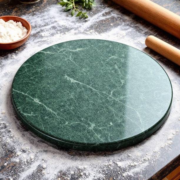 Modern Decor Emporium Marble Green Chakla (9 INCH) | Chapati/Roti Maker | Polpat | Rolling Board| Board