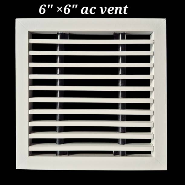 Om airflow Aluminium Powder Coated Grill, 6"*6" WHITE|Ventilation grill ac grill|duct jali Internally Braced Roof Air Ventilator