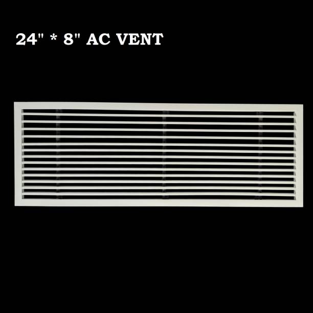 Om airflow Aluminium Powder Coated Grill, 24"*8" WHITE|Ventilation grill ac grill|duct jali Internally Braced Roof Air Ventilator
