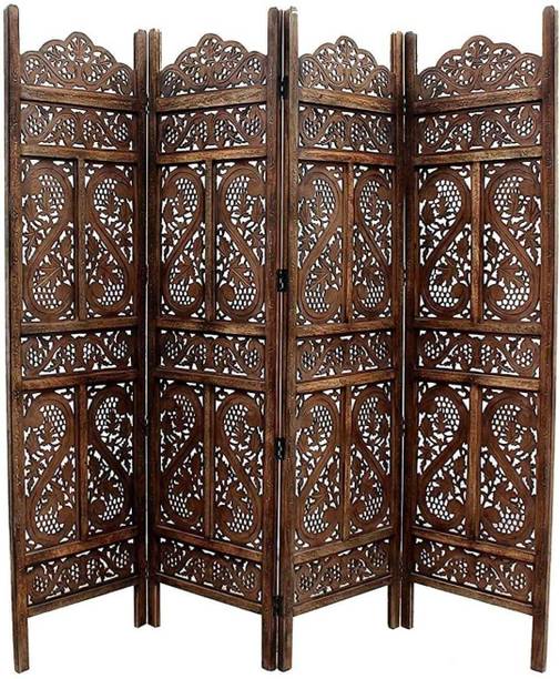 Unique Creation Handicrafts 4 Panel Wooden MDF Room Partition & Room Divider 5 feet height Solid Wood Decorative Screen Partition