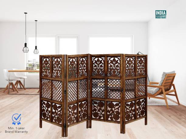 Soul Light Art Wooden Partitions Wood Room Divider Partition for Living Room Brown (4 Panel) Solid Wood Decorative Screen Partition