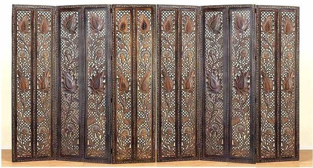Soul Light Art Wooden Room Partition Room Divider Leave Design 6 Panel Solid Wood Decorative Screen Partition