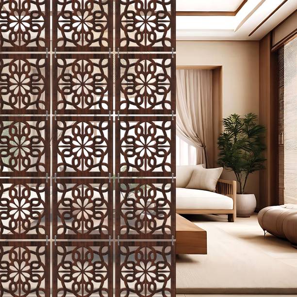 Random Room Divider Engineered Wood Decorative Screen Partition
