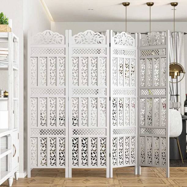 Soul Light Art Wooden Room Partition for Living Room,Room Divider 4 Panel Solid Wood Decorative Screen Partition