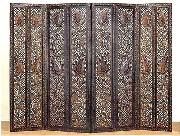 Soul Light Art Wooden Partition Screen || Room Divider Traditional Handicrafts 4 panel Solid Wood Decorative Screen Partition
