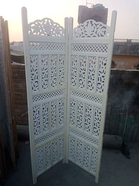 Soul Light Art Beautiful Wooden Partition in White Color Room Divider Screen Panel (2) Solid Wood Decorative Screen Partition