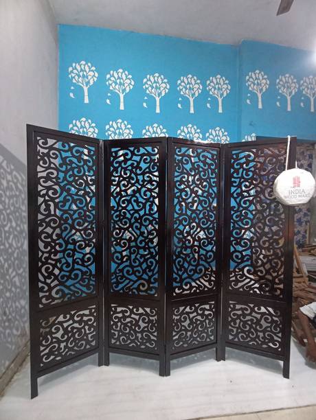Soul Light Art Wooden Partition Scree Room Divider Traditional Handicrafts Brown (4 Panel) Solid Wood Decorative Screen Partition