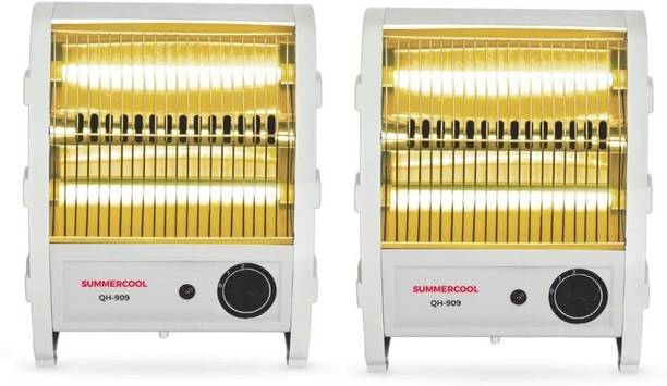Summercool QH 909 Pack of 2, 800 W Fan Halogen Room Heater White Halogen Room Heater