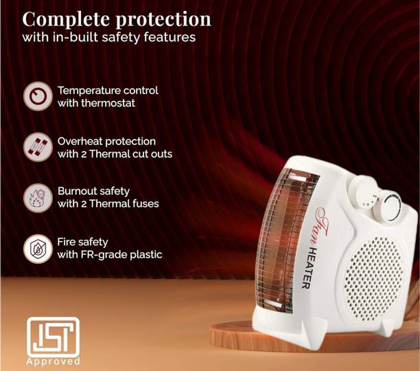 ELECTRO MAX Electric Portable Room Heater | 1000W & 2000W | Horizontal & Vertical Mount Fan Room Heater