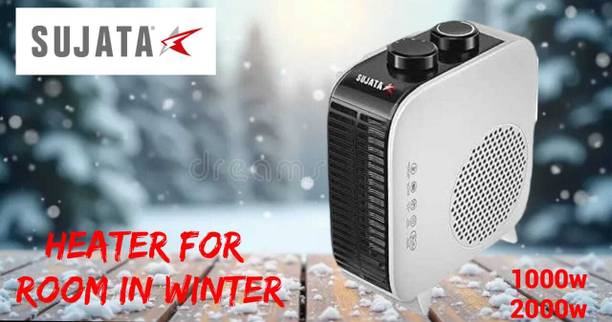SUJATA Heater For Room in Winter & Bedroom ! 1000W & 2000W ! Hot Air Blower, 2300 RPM Fan Room Heater