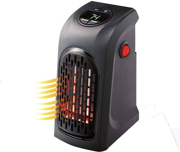 Desicart Portable Heater, 400W Handy Heater Compact Plug-In Portable Digital Electric Heater Fan Wall-Outlet Handy Air Warmer Blower Adjustable Timer Digital Display for Home/Office/Camper Fan Room Heater