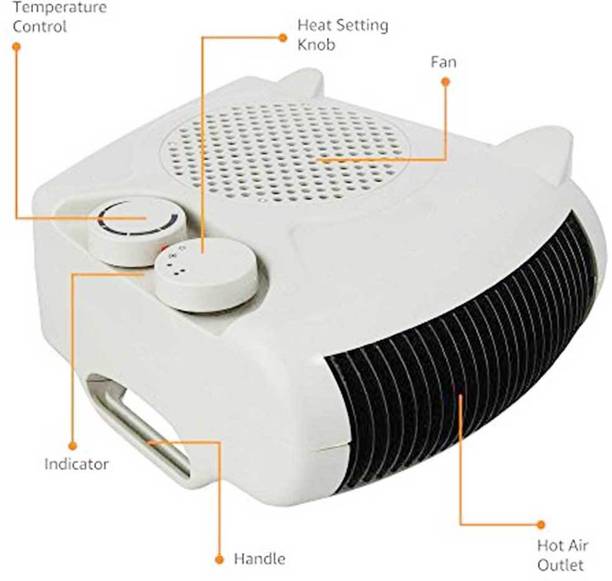 TURBOMAX Electric Fan Room Heater | 2000/1000W | Adjustable Thermostat & Dual Use | Fan Room Heater