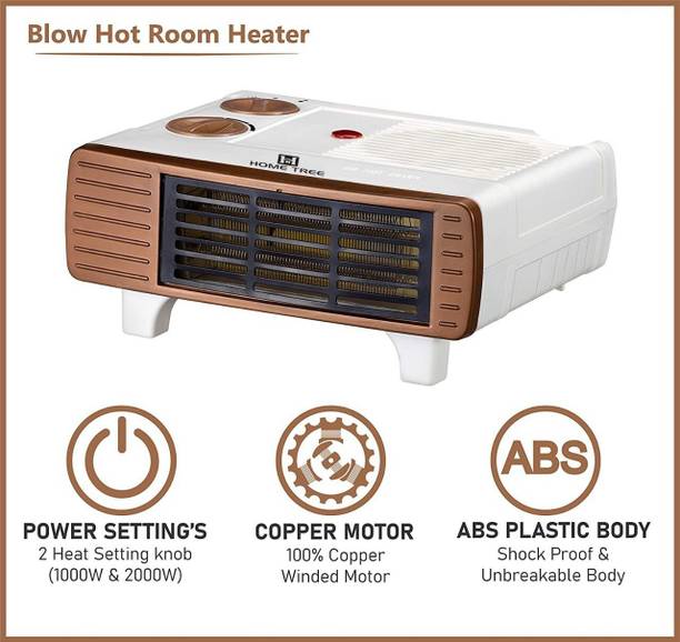 Home Tree Latest Design Brown White 2000 Watt Room Fan Heater Fan Room Heater
