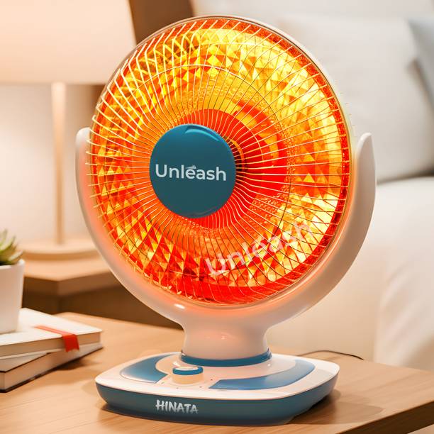 unleash Hinata 1000 W Oscilating Sun Heater, 14 Inch Electric Fan Room Heater for Home Carbon Room Heater