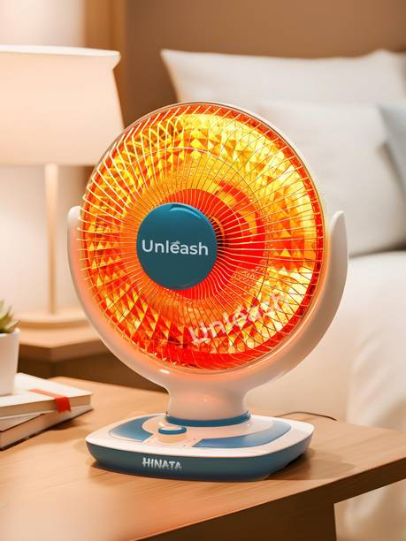 unleash Hinata 1000 W Oscilating Sun Heater, 14 Inch Electric Fan Room Heater for Home Carbon Room Heater