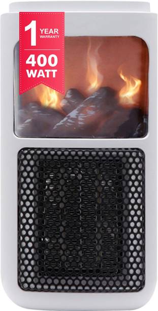 Warmex Home Appliances MINI BONFIRE with 30 Sec time lapse & 15-45°C Variable Temp 400 Watt Electric PTC Wall Mount Fan Room Heater