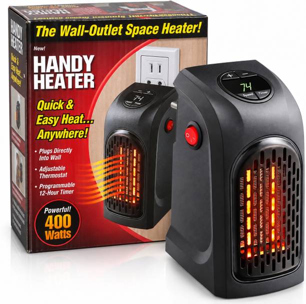 Alveron Portable Wall Socket Heater Compact Fan Warmer for Bedroom and Study Fan Room Heater