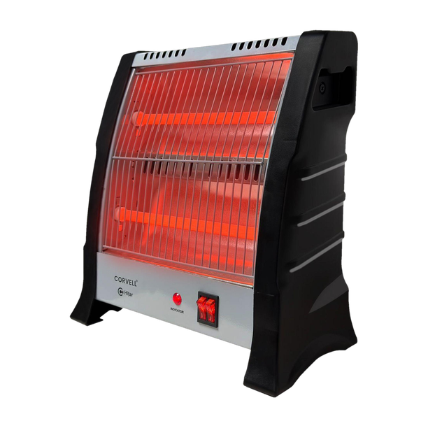Corvell 800W Quartz Room Heater | 2 Heat Settings | Portable & Fast Heating | Black Quartz Room Heater
