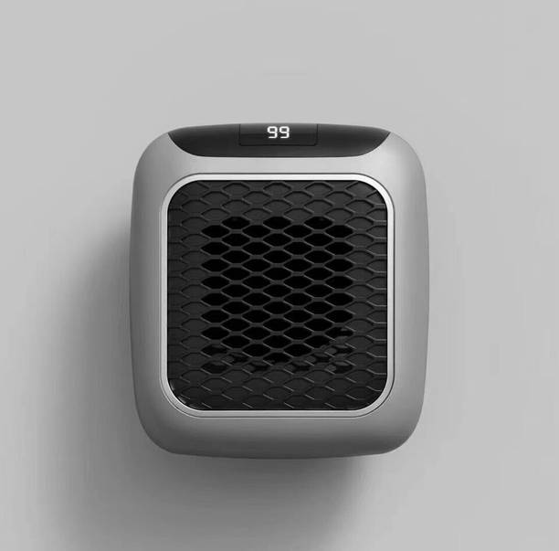 NUVIO New Handy Heater Turbo 800 Space-Saving Wall Outlet Heater-Grey Fan Room Heater